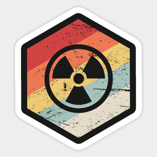 Retro Vintage Nuclear Radiation Symbol Sticker by MeatMan